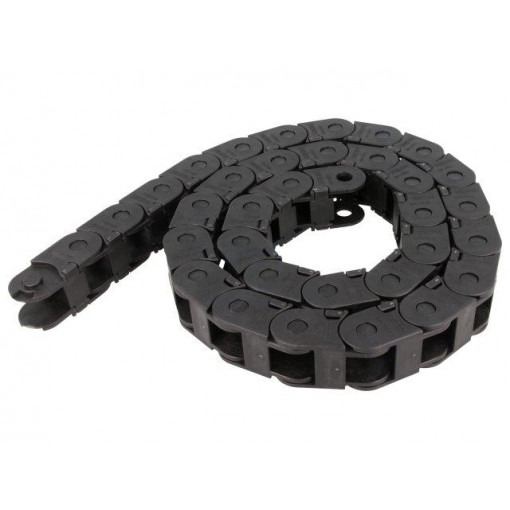 SR250LI015045; Cable chain; Series: Light; Bend.rad: 45mm; L: 986mm; Colour: black; BREVETTI