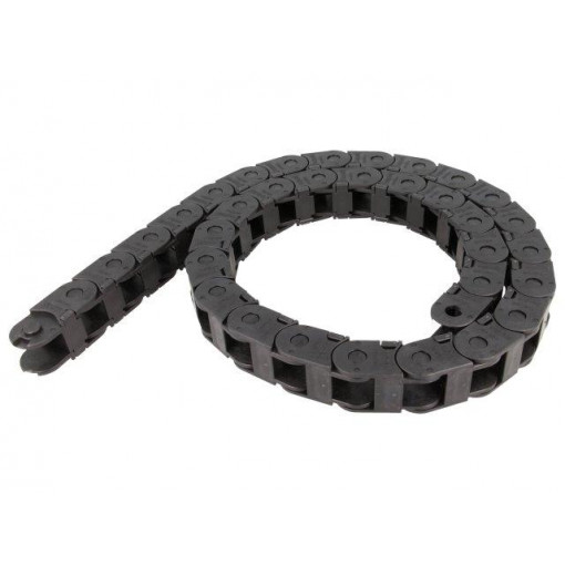 SR250LI015075; Cable chain; Series: Light; Bend.rad: 75mm; L: 986mm; Colour: black; BREVETTI