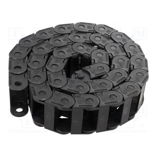SR250LI035028; Cable chain; Series: Light; Bend.rad: 28mm; L: 986mm; Colour: black; BREVETTI