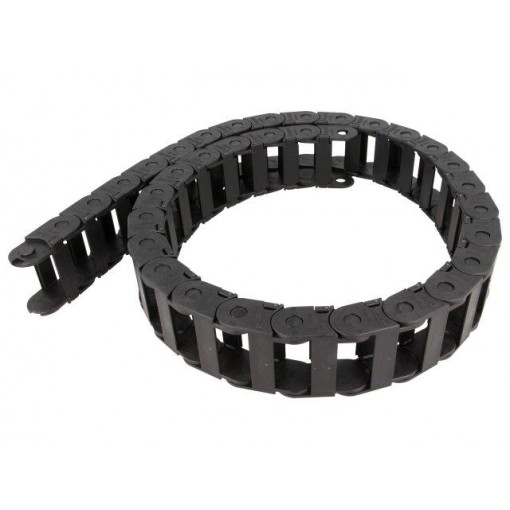 SR250LI035100; Cable chain; Series: Light; Bend.rad: 100mm; L: 986mm; Colour: black; BREVETTI