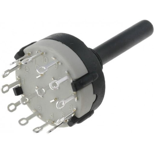 SR26NS1-2-6-M10-38R6; Switch: rotary; Pos: 6; 0.3A/125VAC; 1A/30VDC; Poles number: 2; 30°; CANAL ELECTRONIC