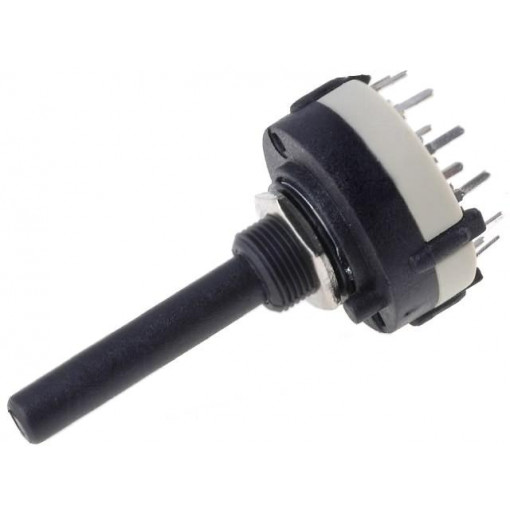 SR26NS1-4-3P-M10-38R6; Switch: rotary; Pos: 12; 0.3A/125VAC; 1A/30VDC; Poles number: 4; 30°; CANAL ELECTRONIC SR26NS1-4-3P-M10-38R6; Switch: rotary; Pos: 12; 0.3A/125VAC; 1A/30VDC; Poles number: 4; 30°; CANAL ELECTRONIC