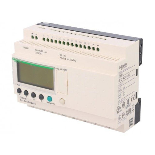 SR2A201BD; Programmable relay; IN: 12; Anal.in: 2; OUT: 8; OUT 1: relay; 24VDC; SCHNEIDER ELECTRIC