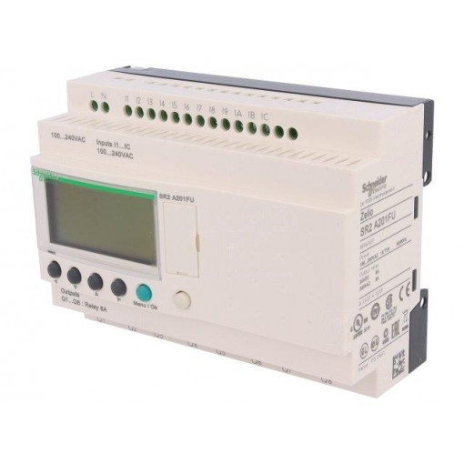 SR2A201FU; Programmable relay; IN: 12; Anal.in: 0; OUT: 8; OUT 1: relay; DIN; SCHNEIDER ELECTRIC