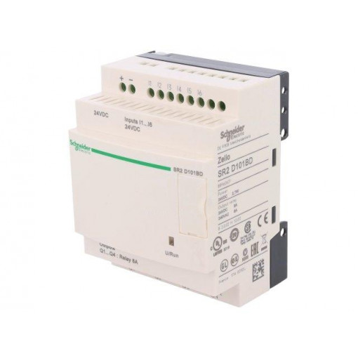 SR2D101BD; Programmable relay; IN: 6; Anal.in: 0; OUT: 4; OUT 1: relay; 24VDC; SCHNEIDER ELECTRIC