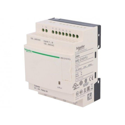 SR2D101FU; Programmable relay; IN: 6; Anal.in: 0; OUT: 4; OUT 1: relay; DIN; IP20; SCHNEIDER ELECTRIC