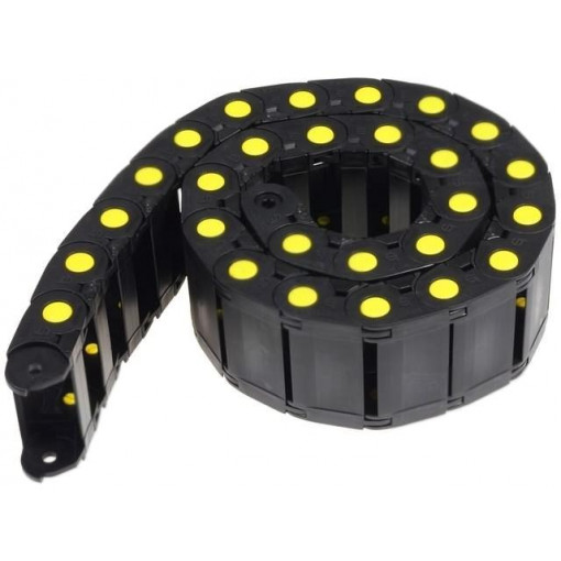 SR305A009; Cable chain; Series: Medium; Bend.rad: 50mm; L: 980mm; Colour: black; BREVETTI