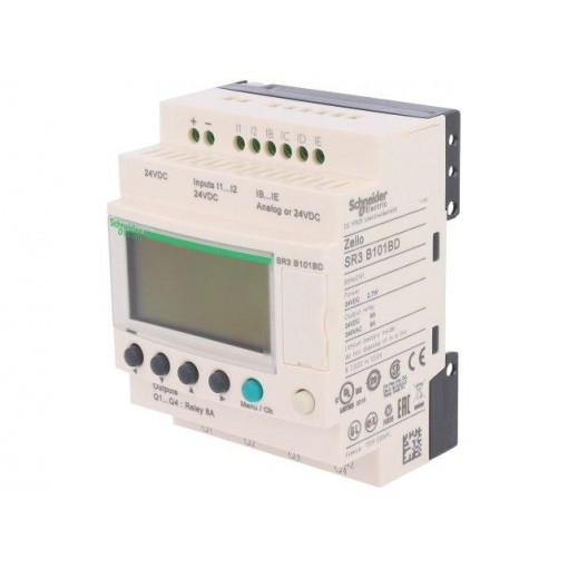SR3B101BD; Programmable relay; IN: 6; Anal.in: 4; OUT: 4; OUT 1: relay; 24VDC; SCHNEIDER ELECTRIC