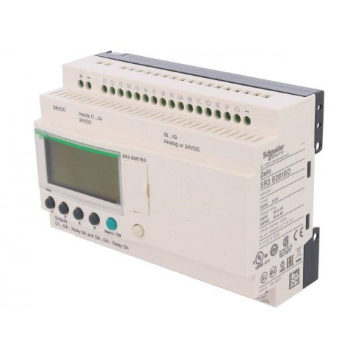 SR3B261BD; Programmable relay; IN: 16; Anal.in: 6; OUT: 10; OUT 1: relay; 24VDC; SCHNEIDER ELECTRIC