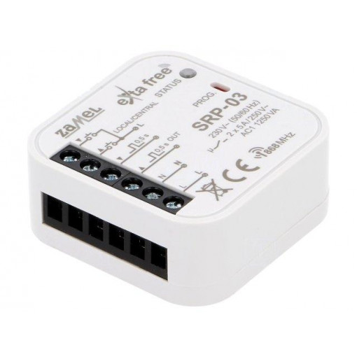 SRP-03; Blinds controller; EXTA FREE; IP20; 230VAC; NO x2; flush mount; 5A; ZAMEL