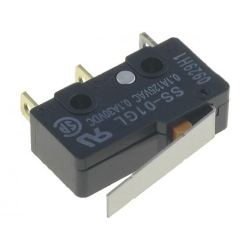 SS-01GL; Microswitch SNAP ACTION; with lever; SPDT; 0.1A/125VAC; ON-(ON); OMRON OCB
