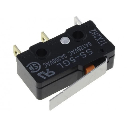 SS-5GL; Microswitch SNAP ACTION; with lever; SPDT; 5A/125VAC; ON-(ON); OMRON OCB