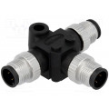SS-040404-MMM-TS001; T adapter; M12 male x3; A code-DeviceNet / CANopen; PIN: 4; IP68; AMPHENOL