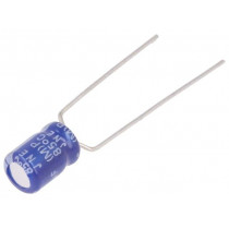 SS1J106M05007PA18P; Capacitor: electrolytic; THT; 10uF; 63VDC; Ø5x7mm; Pitch: 5mm; ±20%; SAMWHA