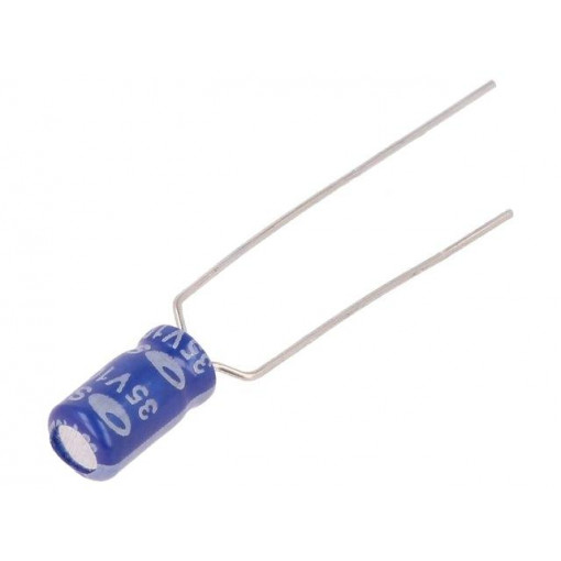SS1V106M04007PA18P; Capacitor: electrolytic; THT; 10uF; 35VDC; Ø4x7mm; Pitch: 5mm; ±20%; SAMWHA