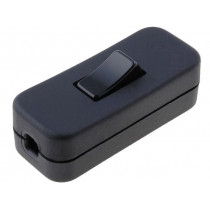 ; ROCKER; SPST; Pos: 2; OFF-ON; 2A/250VAC; black; none; Body: black; 