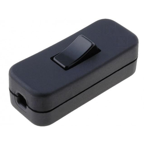 ; ROCKER; SPST; Pos: 2; OFF-ON; 2A/250VAC; black; none; Body: black; 