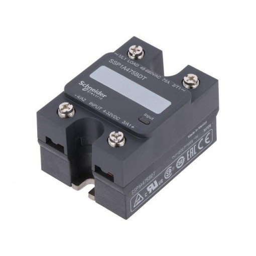 SSP1A475BDT; Relay: solid state; Ucntrl: 4÷32VDC; 75A; 48÷660VAC; screw type; SCHNEIDER ELECTRIC