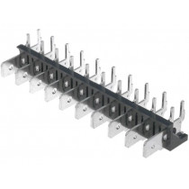 XY256R-A(7.62)-10PIN; Terminal: spade terminal strip; 6.3mm; THT; 250V; angled 90°; 12A; XINYA
