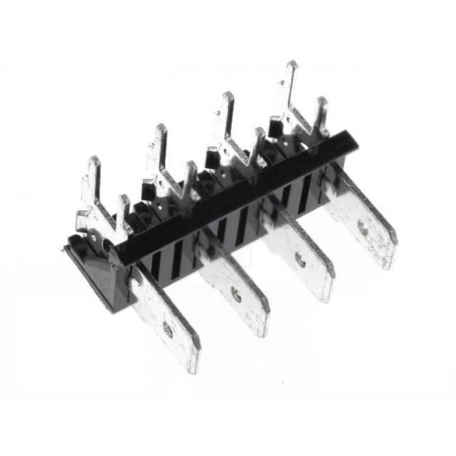 XY256R-A(7.62)-4PIN; Terminal: spade terminal strip; 6.3mm; THT; 250V; angled 90°; 12A; XINYA