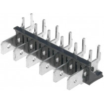 XY256R-A(7.62)-6PIN; Terminal: spade terminal strip; 6.3mm; THT; 250V; angled 90°; 12A; XINYA