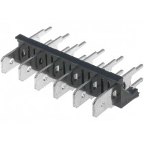 XY256V-A(7.62)-6PIN; Terminal: spade terminal strip; 6.3mm; THT; 250V; straight; ways: 6; XINYA