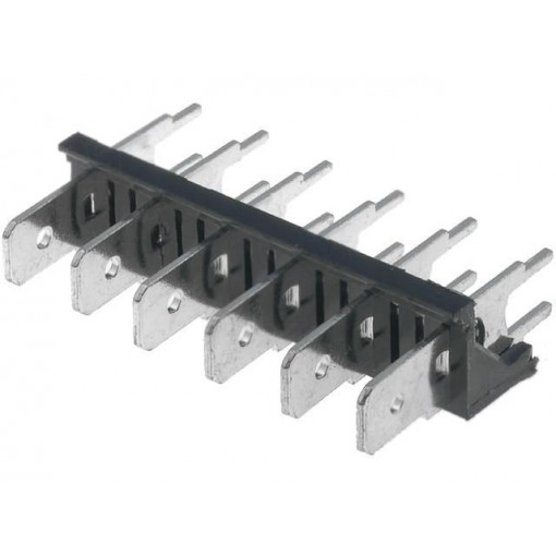 XY256V-A(7.62)-6PIN; Terminal: spade terminal strip; 6.3mm; THT; 250V; straight; ways: 6; XINYA