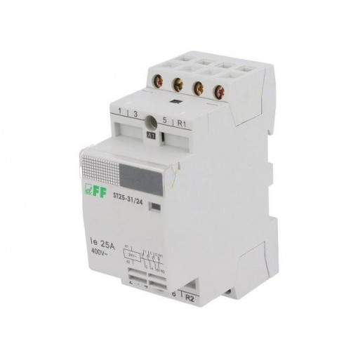 ST25-31-24V; Contactor: 4-pole installation; NC + NO x3; 24VAC; 25A; DIN; F&F