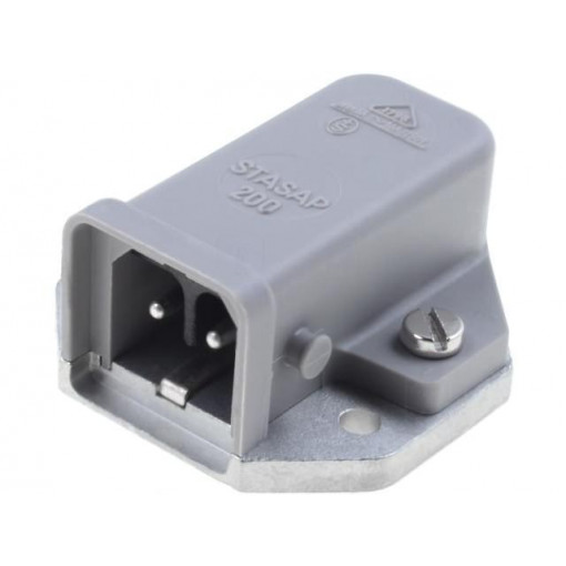 932046106 STASAP 200; Connector: rectangular; ST; socket; male; PIN: 2; coded; tinned; IP54; HIRSCHMANN 932046106 STASAP 200; Connector: rectangular; ST; socket; male; PIN: 2; coded; tinned; IP54; HIRSCHMANN