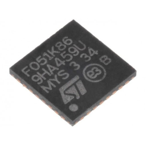 STM32F051K8U6; ARM microcontroller; Flash: 64kB; 48MHz; SRAM: 8kB; UFQFPN32; STMicroelectronics