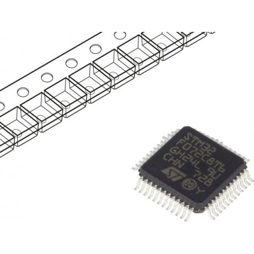 STM32F072C8T6; ARM microcontroller; Flash: 64kB; 48MHz; SRAM: 16kB; LQFP48; STMicroelectronics