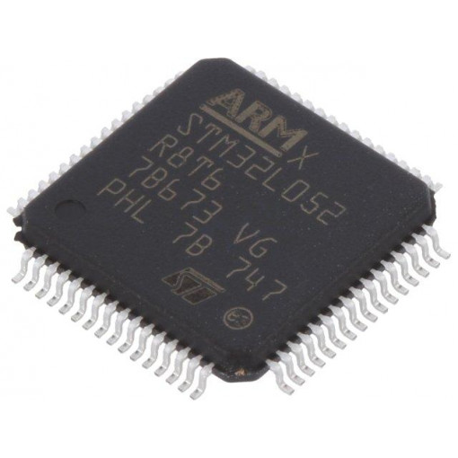 STM32L052R8T6; ARM microcontroller; Flash: 64kB; 32MHz; SRAM: 8kB; LQFP64; STMicroelectronics