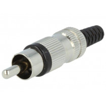 STO 2 SCHWARZ; Plug; RCA; male; with strain relief; straight; soldering; LUMBERG