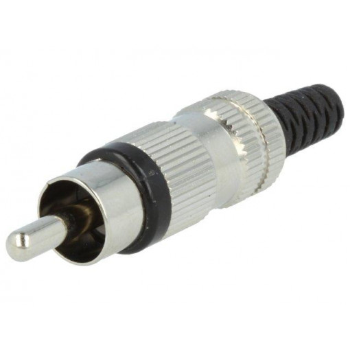 STO 2 SCHWARZ; Plug; RCA; male; with strain relief; straight; soldering; LUMBERG