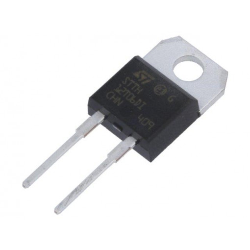 STTH12T06DI; Diode: rectifying; THT; 600V; 12A; tube; Ifsm: 90A; TO220ACIns; 23ns; STMicroelectronics