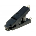 ; Test clip; PIN: 8; black; gold-plated; Application: SO,SOIC,SOJ; 