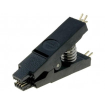 ; Test clip; PIN: 8; black; gold-plated; Application: SO,SOIC,SOJ; 