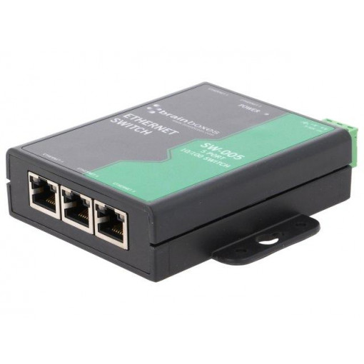 SW-005; Industrial module: switch Ethernet; unmanaged; 5÷30VDC; RJ45; BRAINBOXES