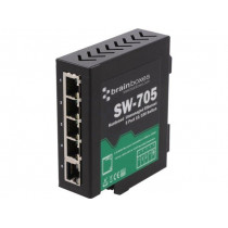 SW-705; Industrial module: switch Ethernet; unmanaged; 5÷30VDC; RJ45; BRAINBOXES