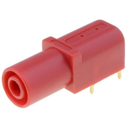 SWEB 6656 AU/RT; Socket; 4mm banana; 24A; 1kV; red; gold-plated; -25÷80°C; 10mΩ; SCHÜTZINGER