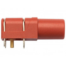 SWEB 8094 AU/RT; Socket; 4mm banana; 24A; 1kV; red; gold-plated; PCB; -25÷80°C; 10mΩ; SCHÜTZINGER