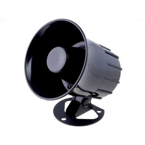 ; Sound transducer: siren; dynamic; 6 tones; 1300mA; Ø: 105mm; 12VDC; ; Sound transducer: siren; dynamic; 6 tones; 1300mA; Ø: 105mm; 12VDC;