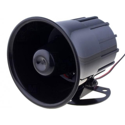 ; Sound transducer: siren; dynamic; 1 tone; 1200mA; Ø: 100mm; 12VDC; ; Sound transducer: siren; dynamic; 1 tone; 1200mA; Ø: 100mm; 12VDC;