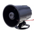 ; Sound transducer: siren; dynamic; 1 tone; 600mA; Ø: 88mm; 12VDC;  ; Sound transducer: siren; dynamic; 1 tone; 600mA; Ø: 88mm; 12VDC;