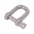 SZE-D4-A4; Dee shackle; acid resistant steel A4; for rope; Size: 4mm; KRAFTBERG SZE-D4-A4; Dee shackle; acid resistant steel A4; for rope; Size: 4mm; KRAFTBERG