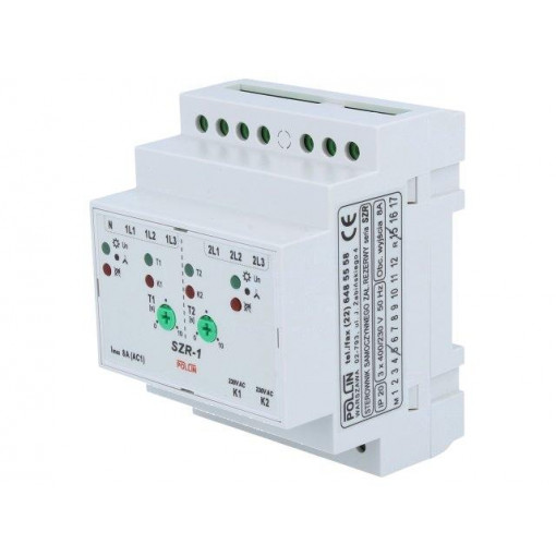 SZR-1; Module: voltage monitoring relay; DIN; SPST-NO; OUT 1: 250VAC/8A; POLLIN