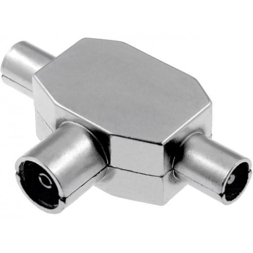 ; Splitter; coaxial 9.5mm socket,coaxial 9.5mm plug x2; ; Splitter; coaxial 9.5mm socket,coaxial 9.5mm plug x2;