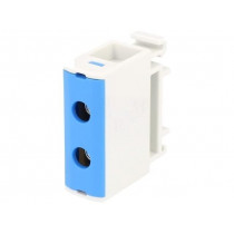 VC05-0192; Splice terminal: rail; 2.5÷35mm2; ways: 1; terminals: 2; blue; TS35; OUNEVA