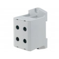 VC05-0042; Splice terminal: rail; 6÷95mm2; ways: 1; terminals: 4; grey; TS35; OUNEVA VC05-0042; Splice terminal: rail; 6÷95mm2; ways: 1; terminals: 4; grey; TS35; OUNEVA