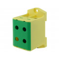 VC05-0044; Splice terminal: rail; 6÷95mm2; ways: 1; terminals: 4; yellow-green; OUNEVA VC05-0044; Splice terminal: rail; 6÷95mm2; ways: 1; terminals: 4; yellow-green; OUNEVA